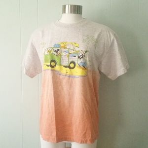 Disney T-shirt Half Dyed Dipped Gray Peach Tee